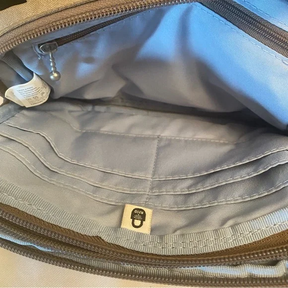 Baggallini Crossbody belt bag adjustable strap color is taupe RFDI - Picture 7 of 15